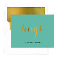Hugs Foldover Foil Stamped Note Cards with Lined Envelopes