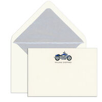 Elegant Note Cards with Engraved Motorcycle