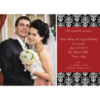 Black and White Damask Photo Announcements