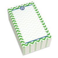 Green Chevron Monogram Chunky Notepads