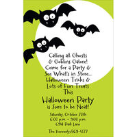 Bat Glow Halloween Invitations