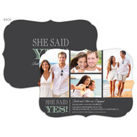 Grey Devoted Dreams Engagement Invitations