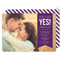 Purple Endearing Love Engagement Invitations