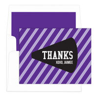 Children's Purple Cheer Thank You Note Cards