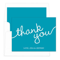 Turquoise Marker Thank You Note Cards