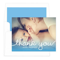 Blue Marker Photo Thank You Note Cards