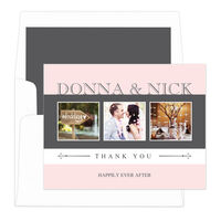 Light Pink Classic Photo Thank You Note Cards