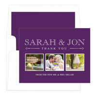 Purple Blissful Thank You Note Cards