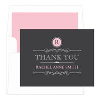 Pink Vintage Thank You Note Cards