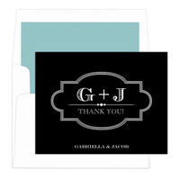 Black Marquee Thank You Note Cards