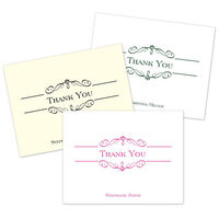 Elegant Scroll Thank You Note Cards
