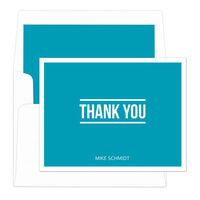 Turquoise Bold Thank You Note Cards
