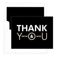 Black You & Me Thank You Note Cards