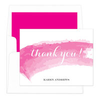 Pink Watercolor Swash Foldover Note Cards