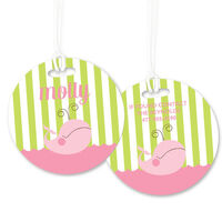 Pink Whale Luggage Tags
