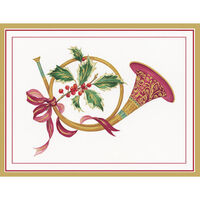 Embossed French Horn Holiday Cards