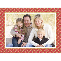 Red Imperial Ornaments Border Photo Holiday Cards