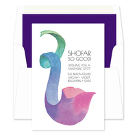 Colorful Shofar Jewish New Year Cards