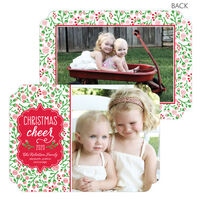 Floral Christmas Cheer Holiday Photo Cards