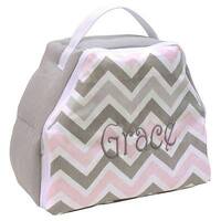 Chevron Pink Embroidered Travel Lunch Box