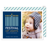 Navy Festival of Lights Hanukkah Photo Cards