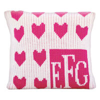Lots of Hearts Knit Pillow