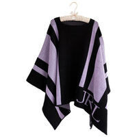 Personalized Striped Knit Poncho