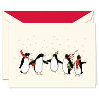 Festive Penguins Folded Holiday Cards