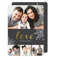 Charcoal Gold Foil Love Photo Cards
