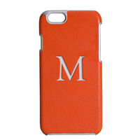 Orange Leather iPhone 6/6s Hard Case with Single Initial