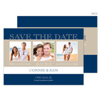 Navy Blissful Love Photo Save the Date Cards