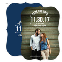 Navy Large Date Photo Save the Date Announcements