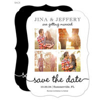 White Our Love Story Photo Save the Date Cards