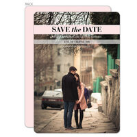 Blush Banner Photo Save the Date Cards