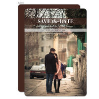 Brown Banner Photo Save the Date Cards