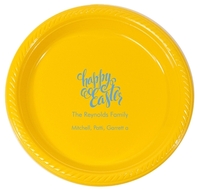 Personalized Happy Easter Calligraphy Plastic Plates