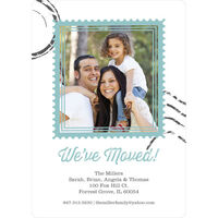 White We've Moved Stamp Photo Moving Announcements