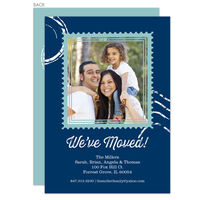 Navy Home Stamp Photo Moving Announcements