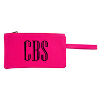 Personalized Pink Canvas Clutch Bag