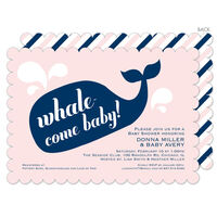 Pink Preppy Whale Shower Invitations