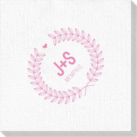 Laurel Wreath with Heart and Initials Deville Napkins