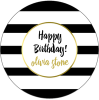 Black and White Stripes Gift Stickers