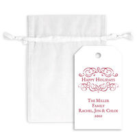 Ornate Scroll Hanging Gift Tags with Organza Bags