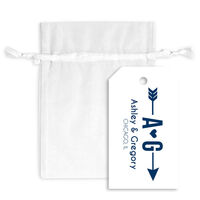 Initial Arrow Heart Hanging Gift Tags with Organza Bags