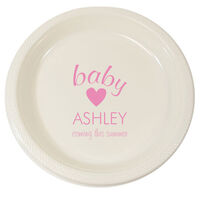 Personalized Big Heart Baby Plastic Plates
