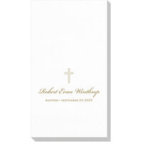 White Pearl Cross Caspari Guest Towels