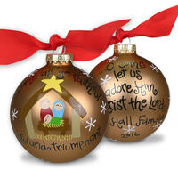 O Come All Ye Faithful Glass Christmas Ornament