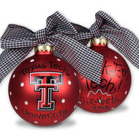 Texas Tech University Glass Christmas Ornament