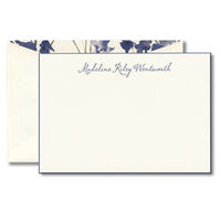 Marine Blue Letterpress with Painted Edge Flat Note Cards on Boardstock