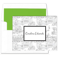 Tennis Toile Foldover Note Cards